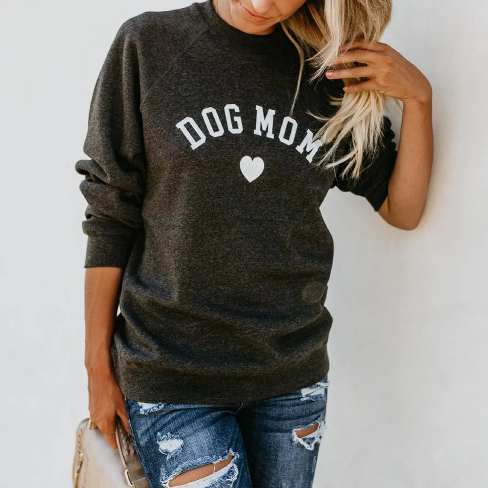 DOG MOM Print Sweatshirt Pfoten Plaza