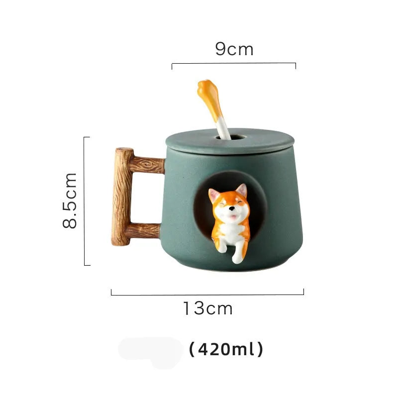 Shiba Inu Ceramic Mug Set Pfoten Plaza