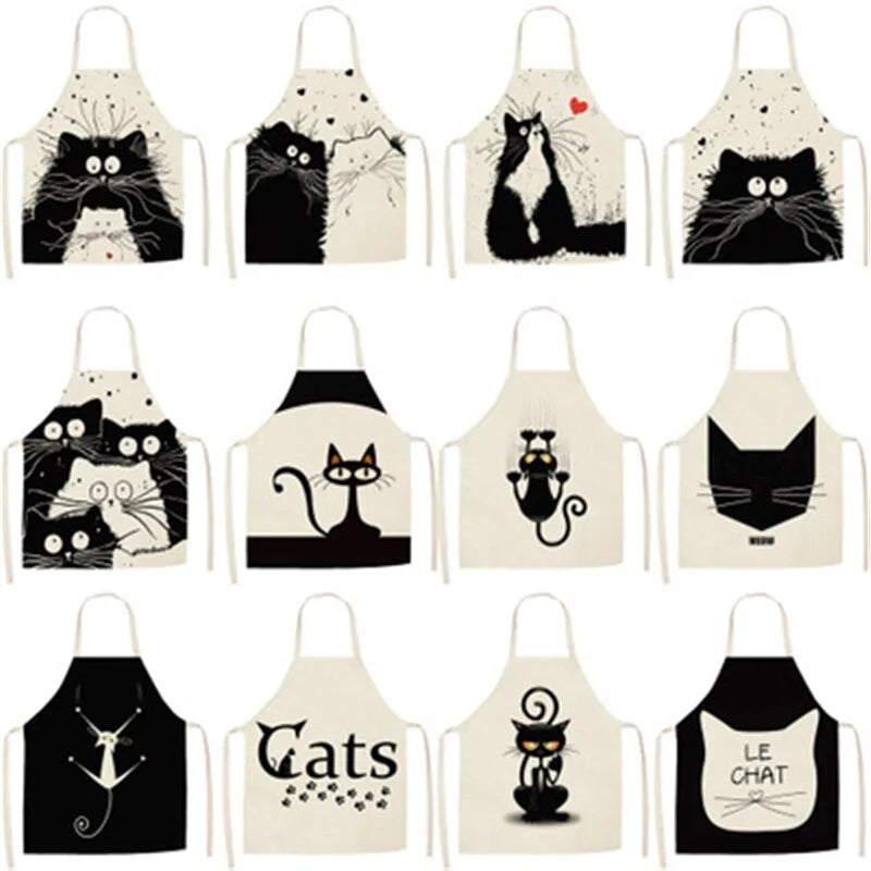 Cute Cat Print Cooking Kitchen Apron Pfoten Plaza