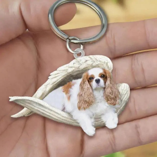 Dog Sleeping Angel Keychains Pfoten Plaza