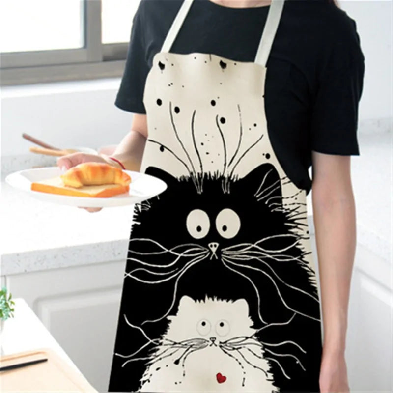 Cute Cat Print Cooking Kitchen Apron Pfoten Plaza