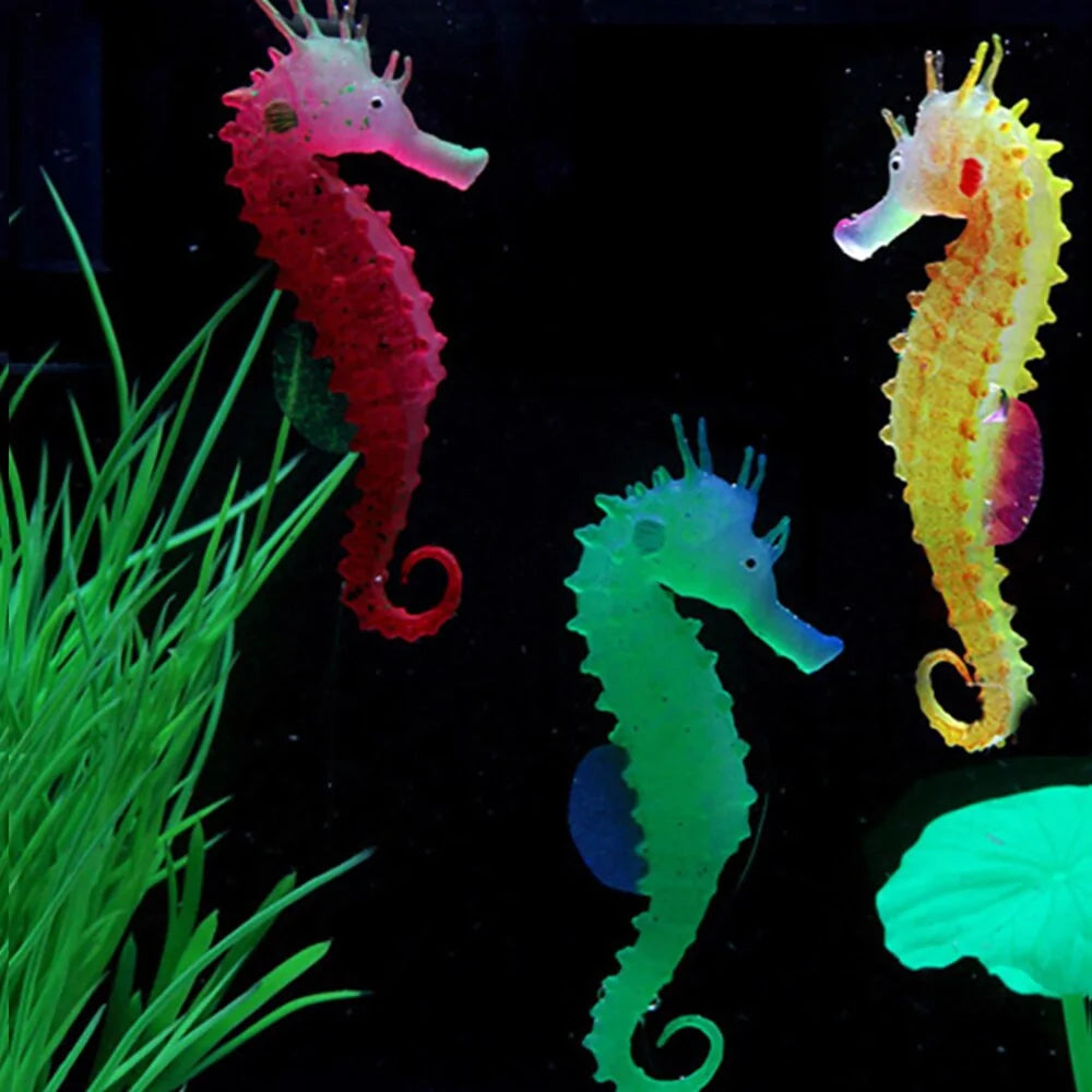 Silicone Luminous Sea Horse Aquarium Decoration Pfoten Plaza