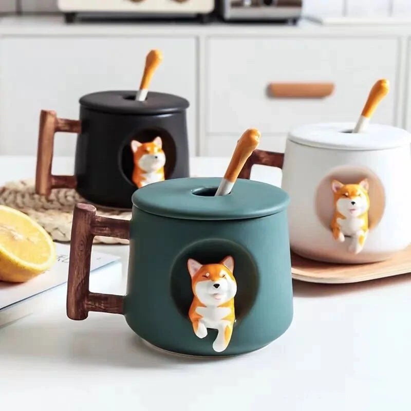 Shiba Inu Ceramic Mug Set Pfoten Plaza