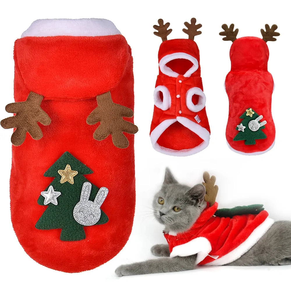 Christmas Cat Clothes Small Dogs Cats Santa Costume Pfoten Plaza