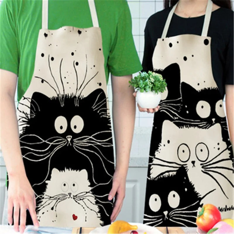 Cute Cat Print Cooking Kitchen Apron Pfoten Plaza