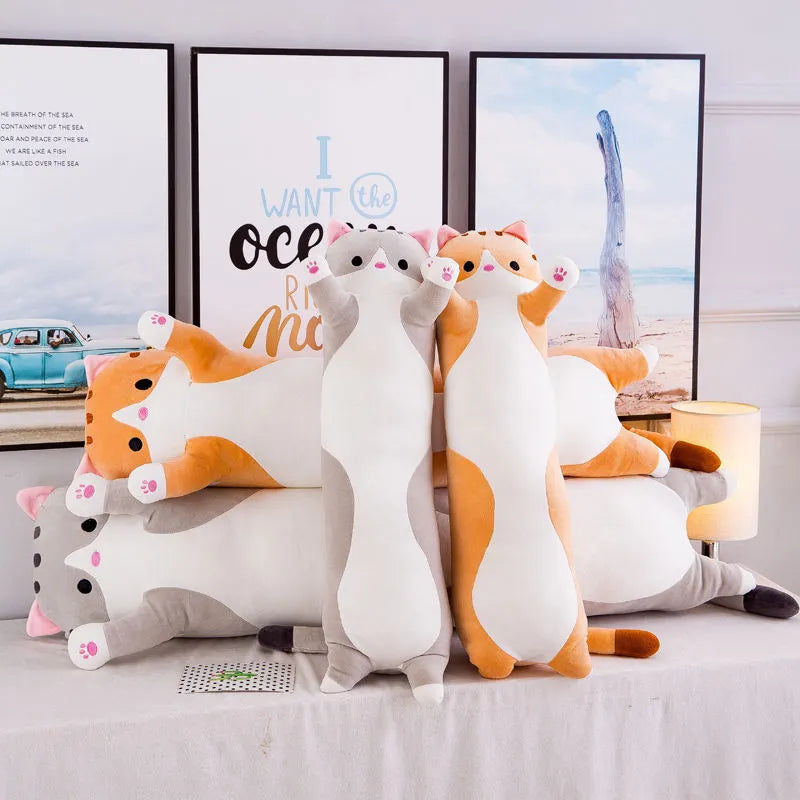 Cute Soft Long Cat Pillow Pfoten Plaza