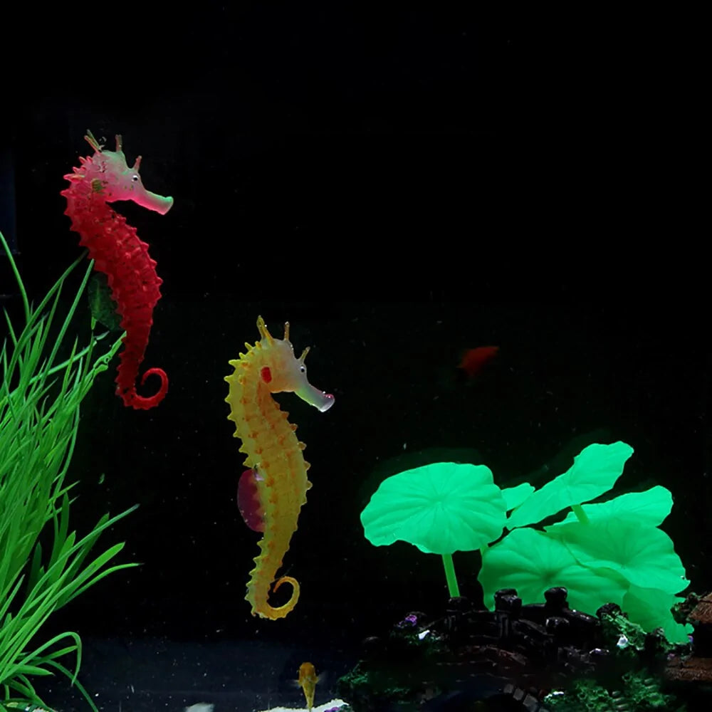 Silicone Luminous Sea Horse Aquarium Decoration Pfoten Plaza