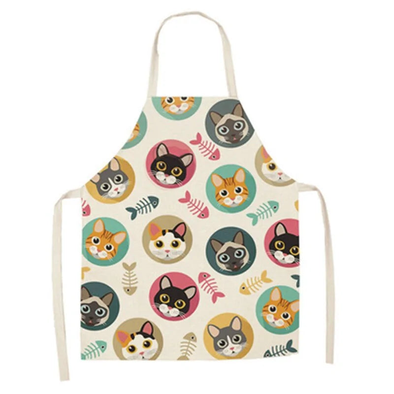 Cute Cat Print Cooking Kitchen Apron Pfoten Plaza