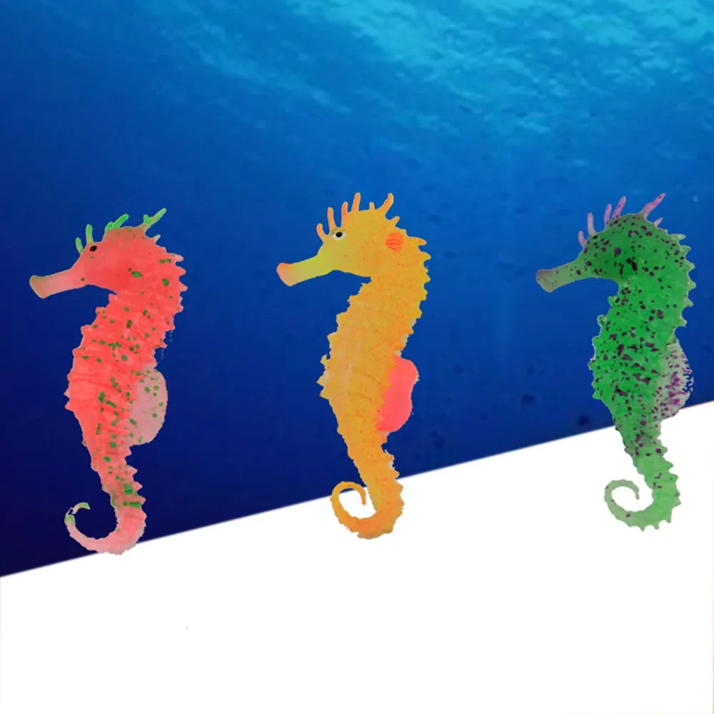 Silicone Luminous Sea Horse Aquarium Decoration Pfoten Plaza