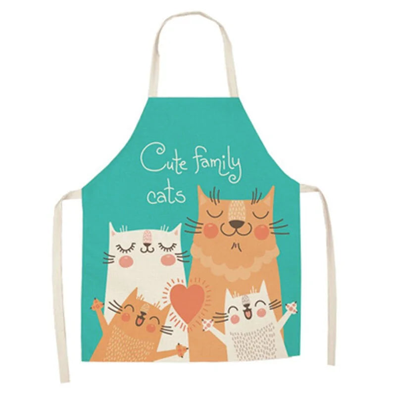 Cute Cat Print Cooking Kitchen Apron Pfoten Plaza