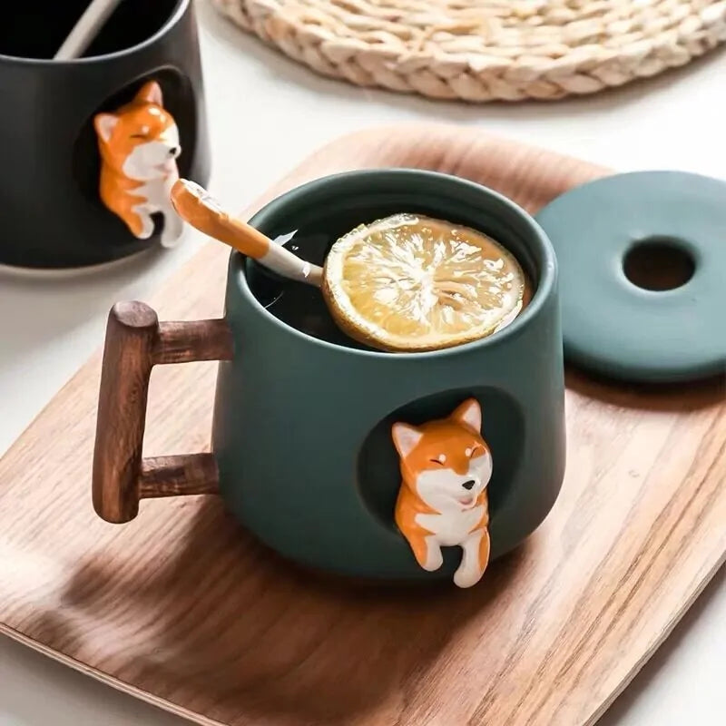 Shiba Inu Ceramic Mug Set Pfoten Plaza