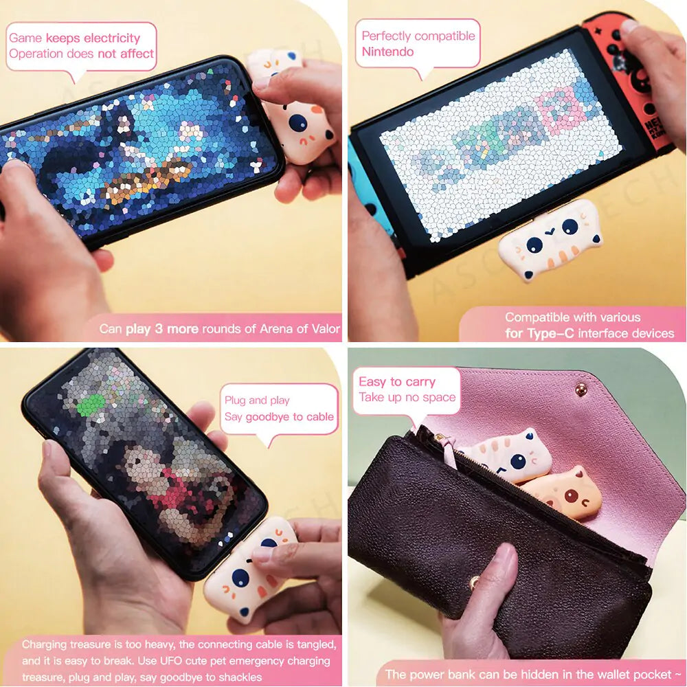 Cute Cat Portable Mini Power Bank Pfoten Plaza