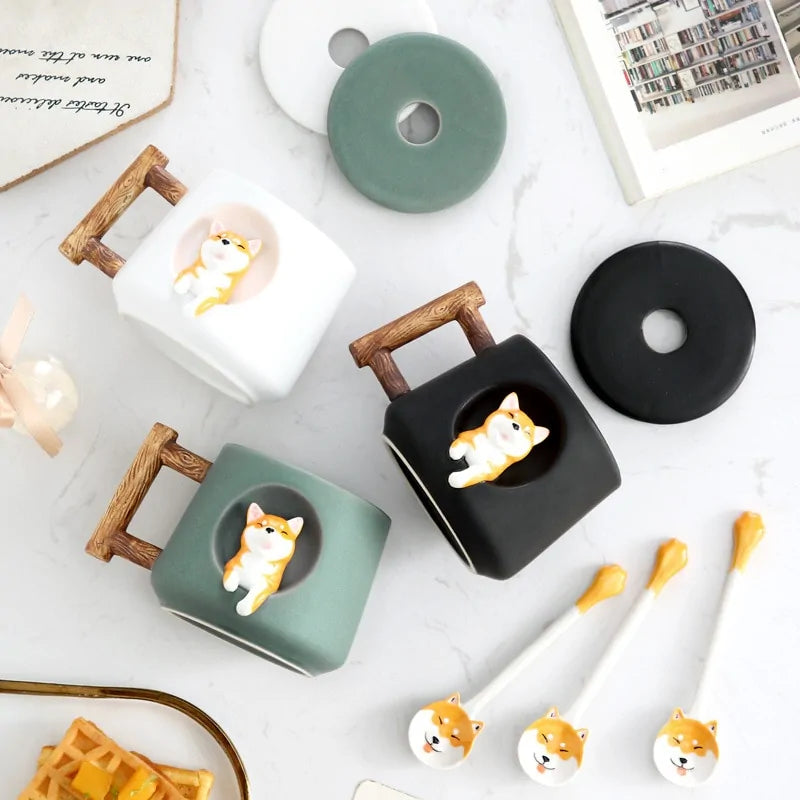 Shiba Inu Ceramic Mug Set Pfoten Plaza