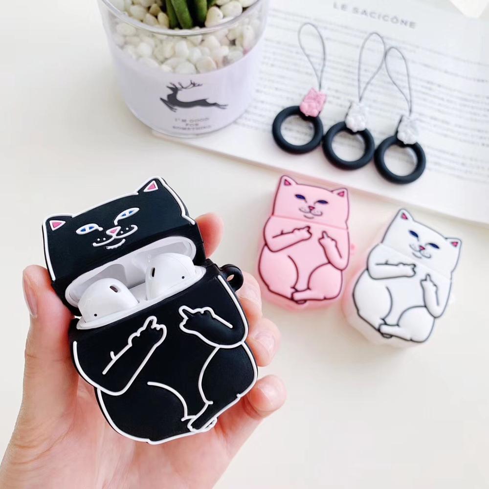 Cartoon Katze Air Pods Hülle Pfoten Plaza